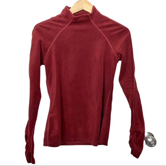 Fabletics Lexi Long Sleeve Ruched Turtleneck Red XS - Picture 2 of 8